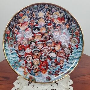 Franklin Mint "SANTA CLAWS" by Bill Bell 8" Plate Limited Edition Christmas Cute
